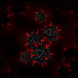 Abstract illustration of a virus as a red sharp objects