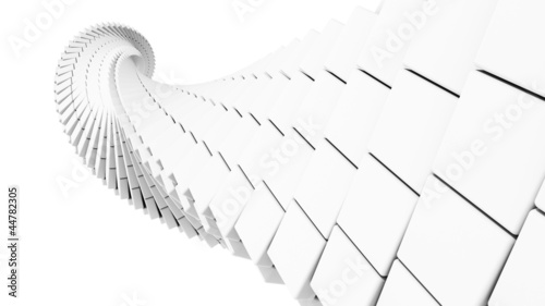 Illustration: helix made of white chamfer boxes helix made of white chamfer boxes