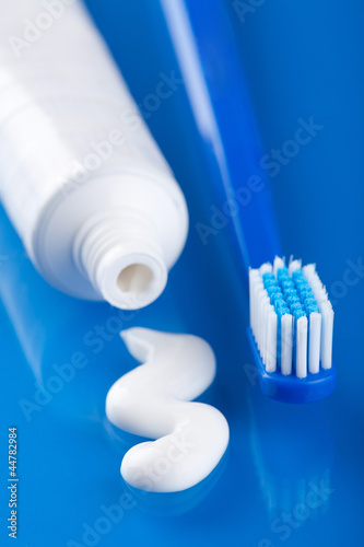 Photo: toothbrush and paste toothbrush and paste