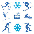 Winter sports icons