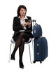 Seated Woman with suitcases