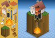 geothermal heat pump/underfloorheating diagram