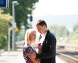 Farewell on train station