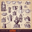 Coffee or tea? - set of vintage design elements