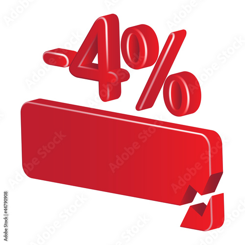 Vector: minus 4 percent minus 4 percent