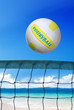 volleyball on beach at sunny day