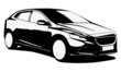 Illustration: modern car silhouette modern car silhouette