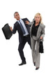 businesswoman pushing a colleague