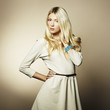 Fashion photo of a young woman with blond hair