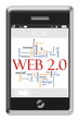 Web 2.0 Word Cloud Concept on Touchscreen Phone