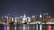 time lapse and loopable view of Manhattan skyline at night