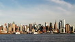 view of Manhattan skyline from New Jersey at sunset, time lapse