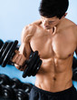 Handsome muscular man with nude body