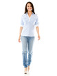 Casual woman walking