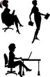 office workers in silhouette