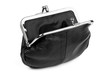 Open Black Change Purse Isolated