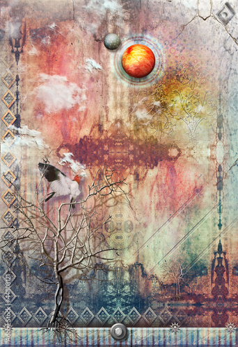 Illustration: Flight in the dawn. Flight in the dawn.