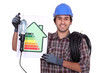 an electrician showing energy class chart