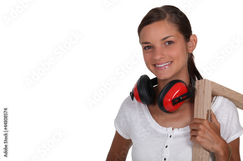 Photo: Girl holding frame Girl holding frame