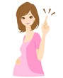 妊婦　指差し