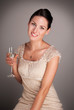 Portrait of luxury lady with champagne