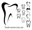 Tooth vector icon set