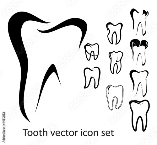 Vector: Tooth vector icon set Tooth vector icon set