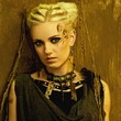 Blond girl with a ethnic necklace portrait