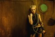 Blond girl in a bunker