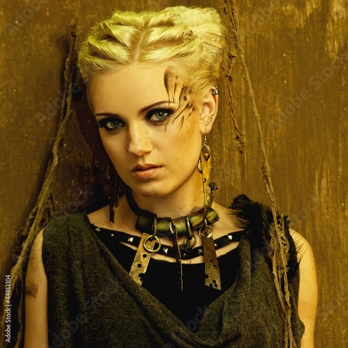 Photo: Blond girl with a ethnic necklace portrait Blond girl with a ethnic necklace portrait