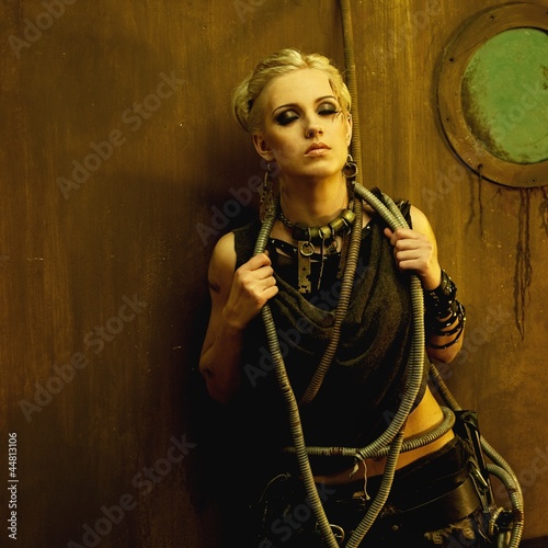 Photo: Blond girl in a bunker Blond girl in a bunker