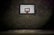Basketball hoop on empty outdoor court