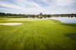 Golf course with green.