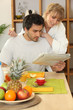 Couple having breakfast