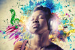 Black Girl with Headphones Black Girl with Headphones