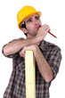 Thoughtful carpenter