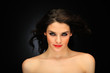 Photo: beautiful long hair brunette woman portrait beautiful long hair brunette woman portrait