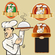 Vector: group of chef restaurant labels group of chef restaurant labels