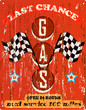 Vintage gas station sign, vector illustration