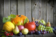Vegetables and fruits in autumn season still life