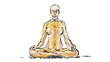 Drawing of a woman in the lotus yoga position.