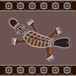 A illustration based on aboriginal style of dot painting depicti
