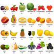 Illustration: set amount calories in fruit on white set amount calories in fruit on white