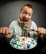 Man eating pills