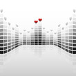 digital equalizer display with valentine heart on each top