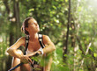 Female nordic walker