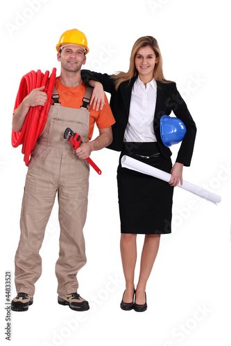 Photo: Architect with electrician Architect with electrician