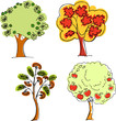 Maple, chestnut, apple, rowan