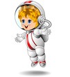 Spaceman Astronaut Kid Cartoon Bambino Astronauta-Vector