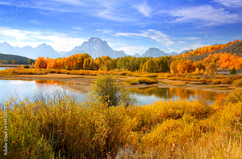 Photo: Grand Tetons from oxbow bend Grand Tetons from oxbow bend